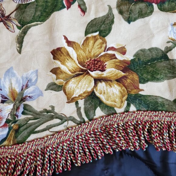 Vtg Waverly Valance Laurel Springs 100% Cotton. Brocade Fringed.Lined.Butterfly - Picture 9 of 10